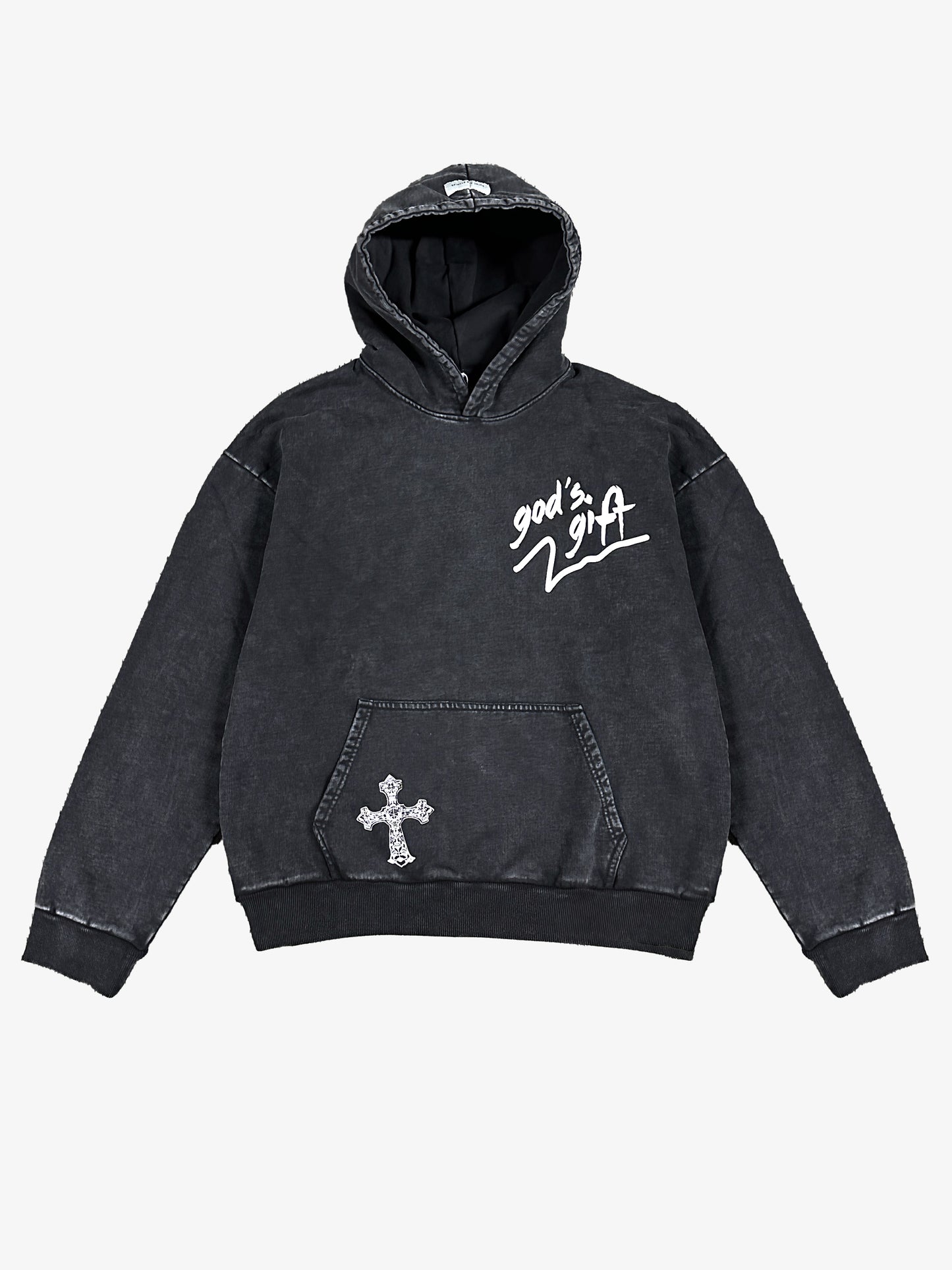 GOD'S GIFT HOODIE - VINTAGE WASHED BLACK