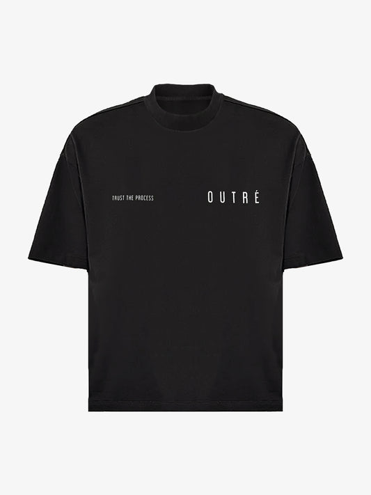 STATEMENT MOCK NECK TEE - BLACK