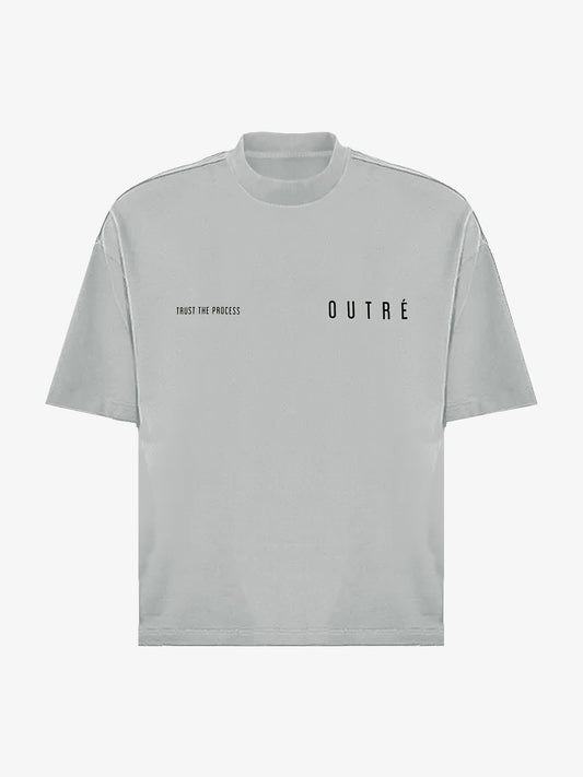 STATEMENT MOCK NECK TEE - SILVER GREY